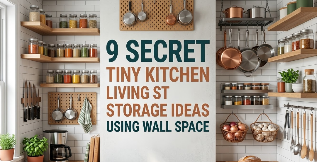 9 Secret Tiny Kitchen Living Storage Ideas Using Wall Space
