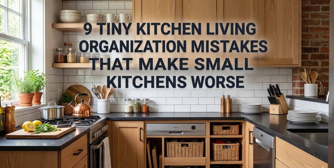 9 Tiny Kitchen Living Organization Mistakes That Make Small Kitchens Worse