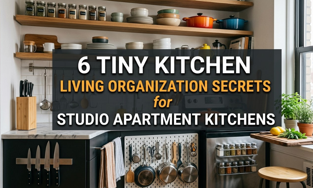 6 Tiny Kitchen Living Organization Secrets for Studio Apartment Kitchens